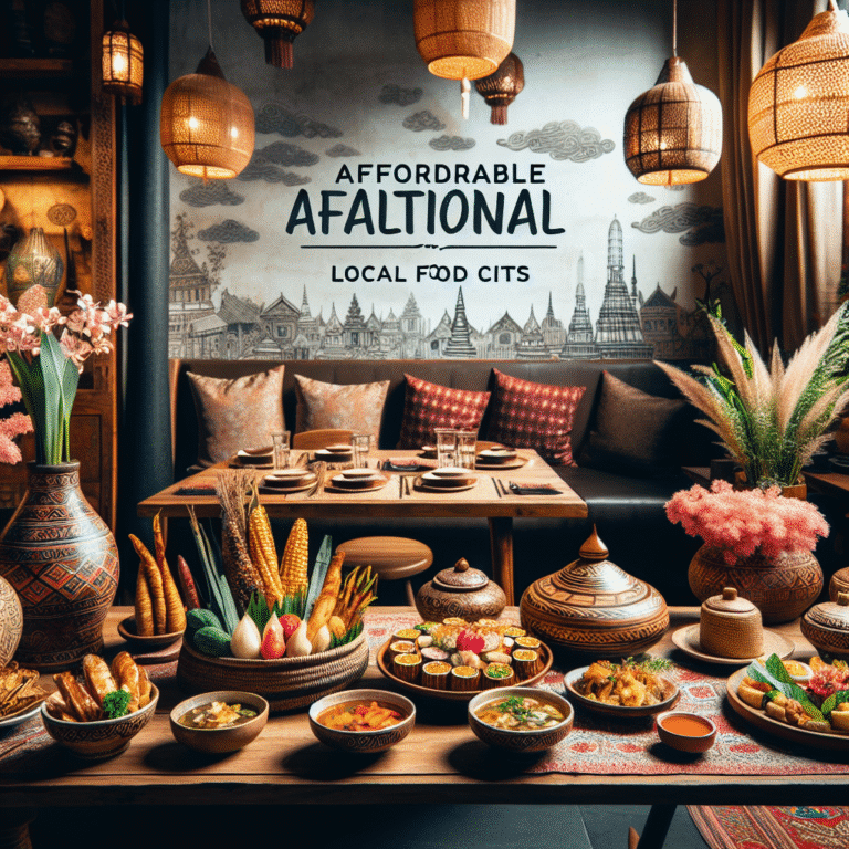 Restaurantes baratos com comida típica local em cidades turísticas